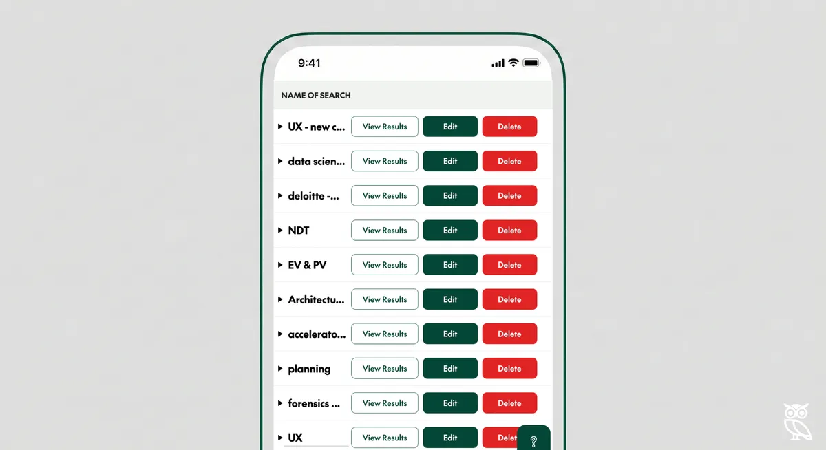 How to delete a saved search